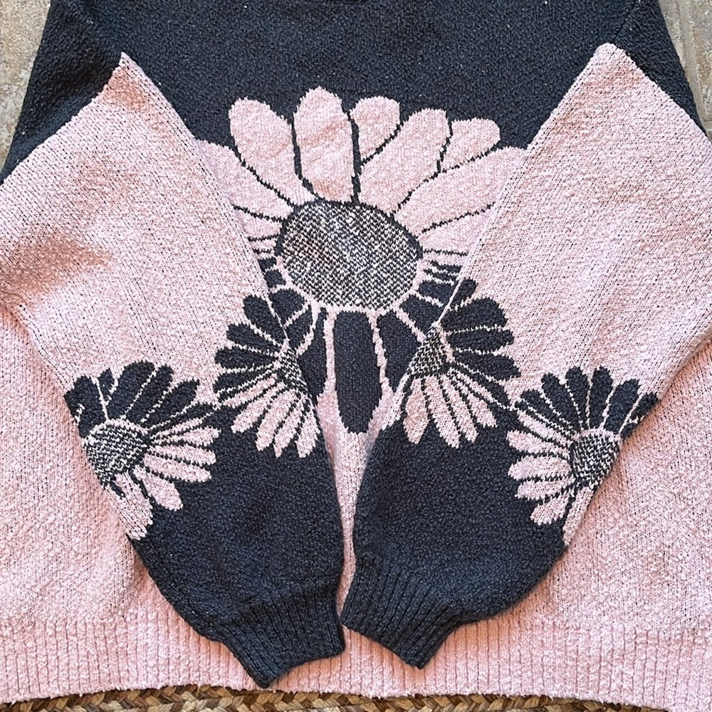 Free People In Bloom Floral Flower Oversized Sweater | Size Large NWT$248 - Picture 11 of 13